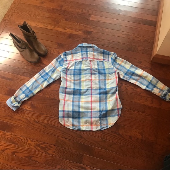 Hollister multicolored plaid button down shirt - Picture 7 of 7